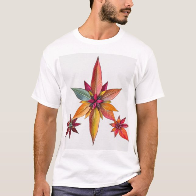 Camiseta Padrão de Estrela de Elementos Naturais (Frente)
