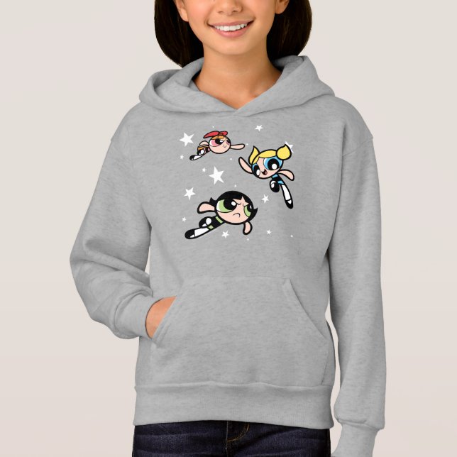 Camiseta Padrão de Estrela de Raparigas Powerpuff (Frente)