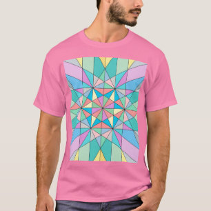 Camiseta Padrão de Estrela Triangular em Mosaico Pastel Col