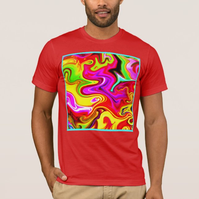 Camiseta Padrão de Explosão de Cor (Frente)