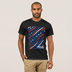 Camiseta Padrão de Faixa Mínima da Bandeira dos EUA   Mascu