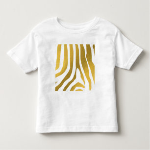Camiseta Padrão de faixas de impressão de zebra Dourada Fau