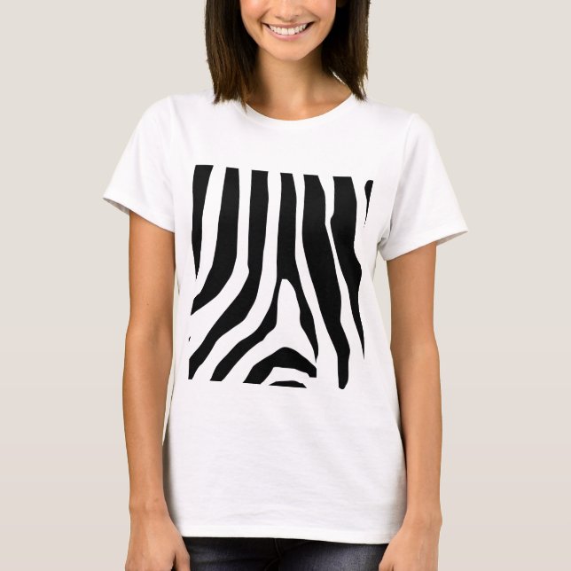 Camiseta Padrão de faixas de impressão zebra (Frente)