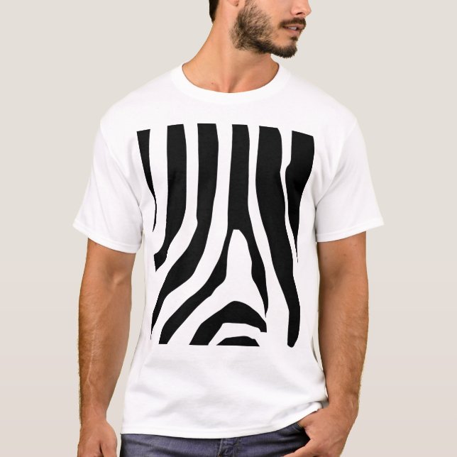 Camiseta Padrão de faixas de impressão zebra (Frente)
