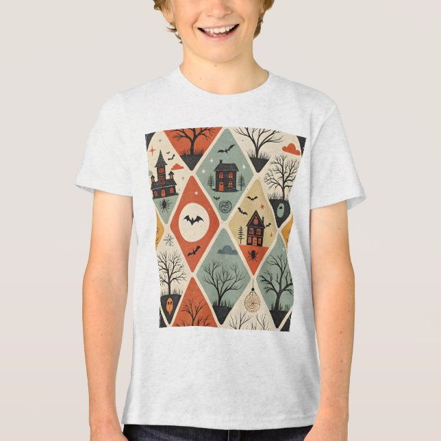 Camiseta Padrão de fantasma escuro (Frente)