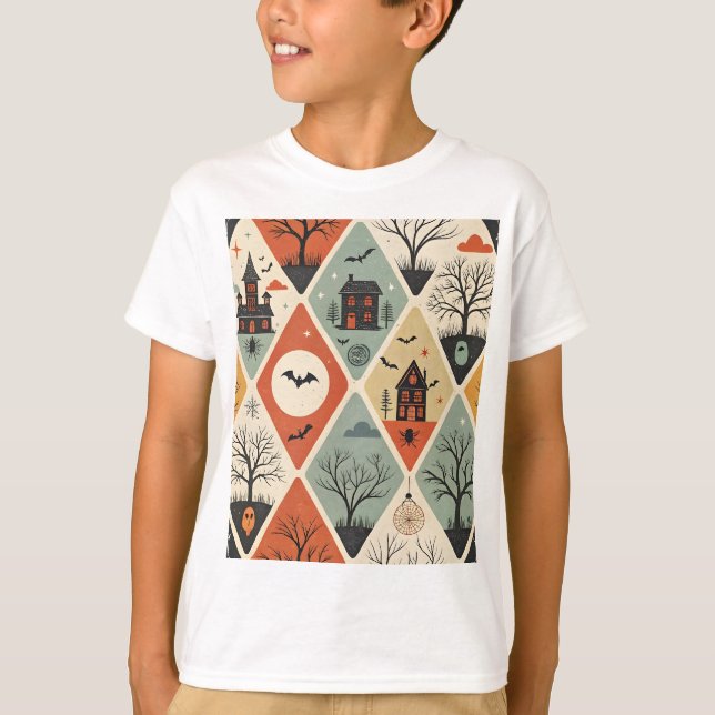 Camiseta Padrão de fantasma escuro (Frente)