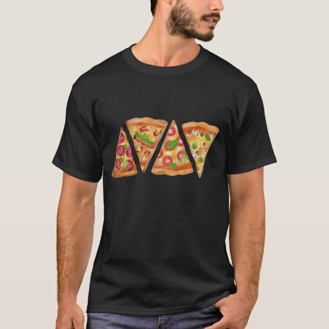 Camiseta Padrão de fatias de pizza (Frente)