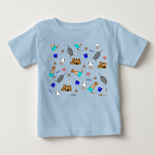 Camiseta Padrão de Férias de Verão na Praia da Lontra Olive