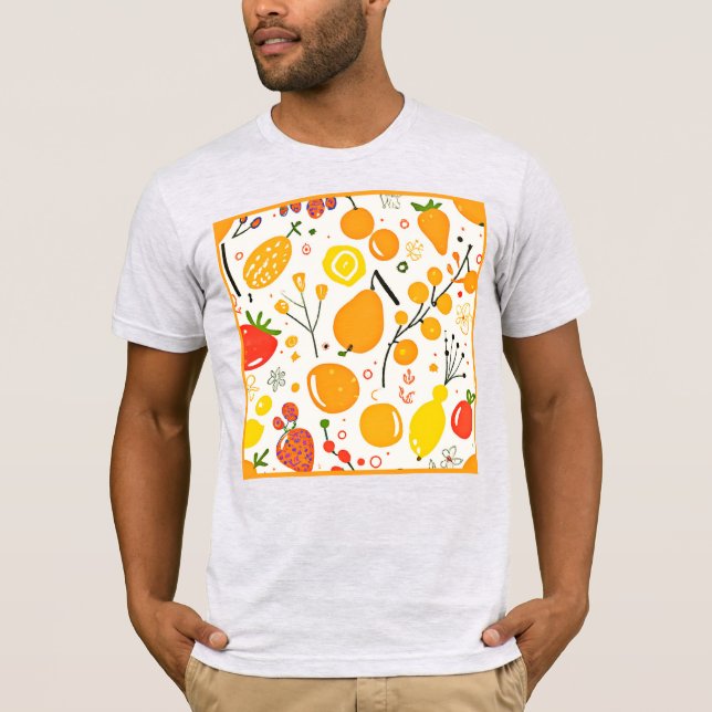 Camiseta Padrão de Fiesta de Fruta tropical (Frente)