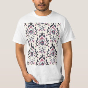 Camiseta Padrão de Flor Abstrato escuro