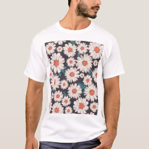 Camiseta Padrão de Flor da Margarida do Flor Sensível