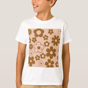 Camiseta Padrão de Flor de Hippie Y2K do Forno de Outono Ca