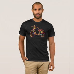 Camiseta Padrão de Flor de Moto Scooter