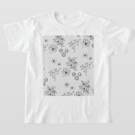 Camiseta Padrão de Flor Hippie Y2K Preto Retro cinza