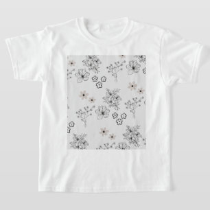 Camiseta Padrão de Flor Hippie Y2K Preto Retro cinza
