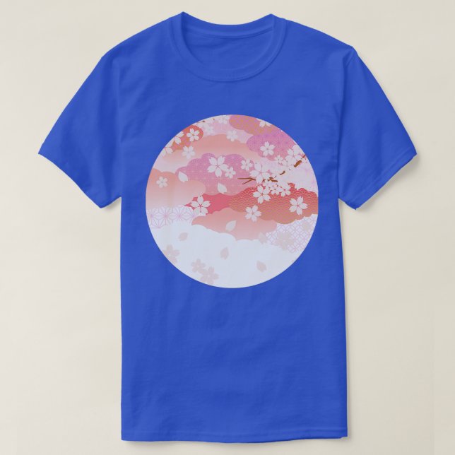 Camiseta Padrão de Flor Tradicional Japonês 2 (Frente do Design)
