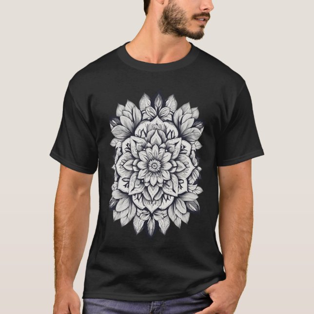 Camiseta padrão de flores (Frente)