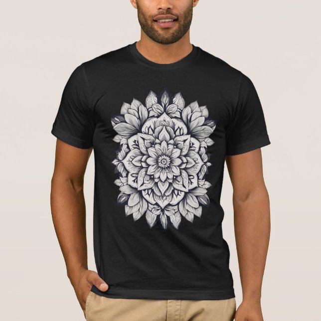 Camiseta padrão de flores (Frente)