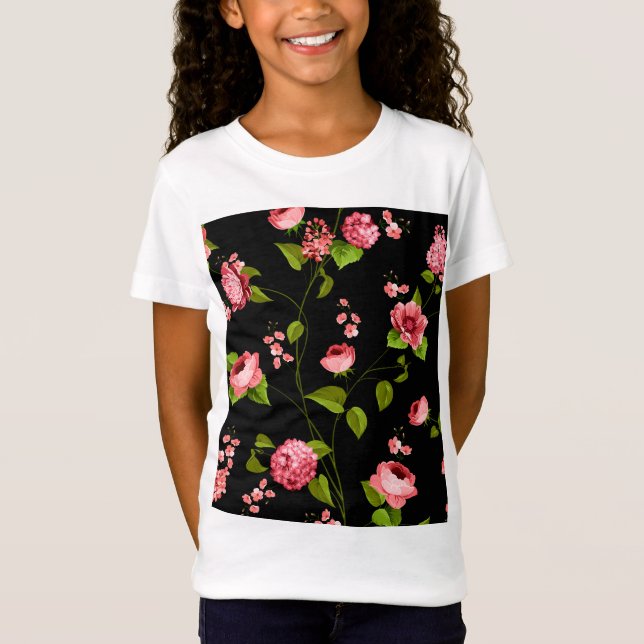 Camiseta Padrão de Flores 18 (Frente)