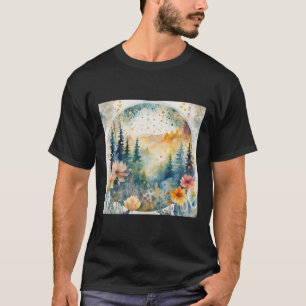 Camiseta Padrão de Flores Aquarela 1