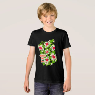 Camiseta Padrão de Flores Cor-de-Rosa e Branco