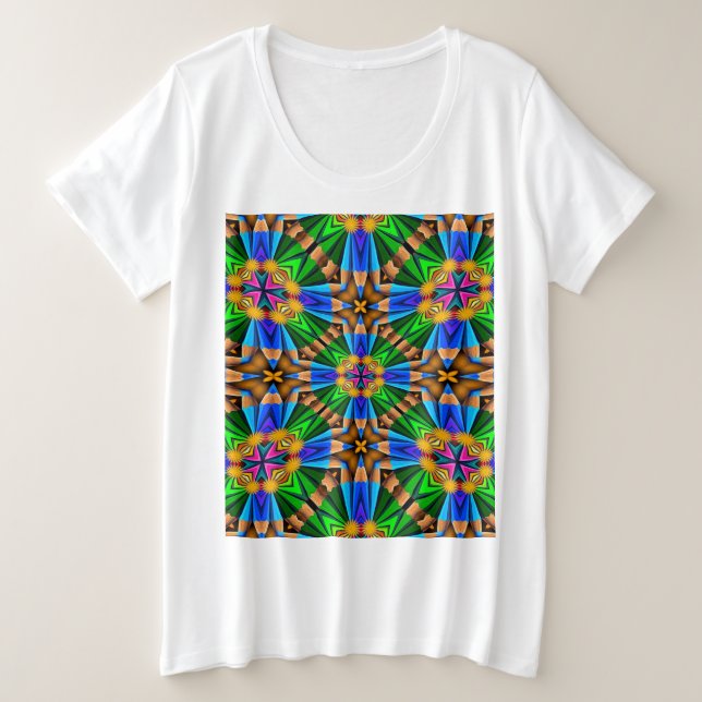 Camiseta Padrão de Flores de Abstrato exclusivo (Frente do Design)