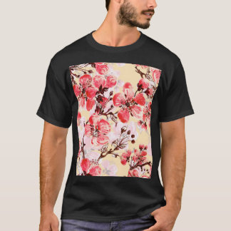 Camiseta Padrão de Flores de Mola U