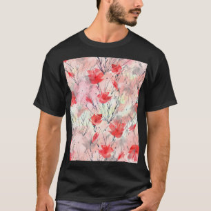 Camiseta Padrão de Flores de Plantas Aquáticas