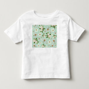Camiseta Padrão de Flores de Primavera Antigas