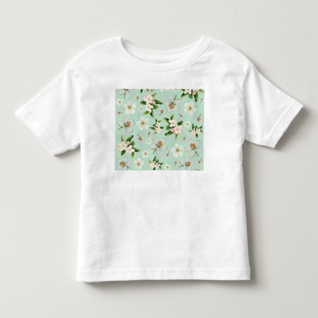Camiseta Padrão de Flores de Primavera Antigas (Frente)