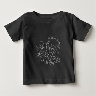 Camiseta Padrão de flores de verão simples e elegante