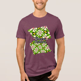 Camiseta Padrão de Flores Estéticas