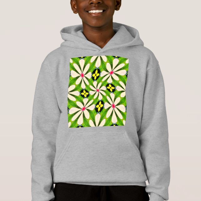 Camiseta Padrão de Flores Estéticas (Frente)