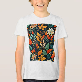 Camiseta Padrão de Flores Exóticas Florais