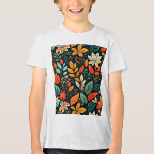Camiseta Padrão de Flores Exóticas Florais