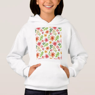 Camiseta Padrão de Flores Rosa Aquarela-69677