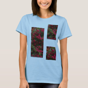 Camiseta Padrão de flores Rosa de verão para mulheres