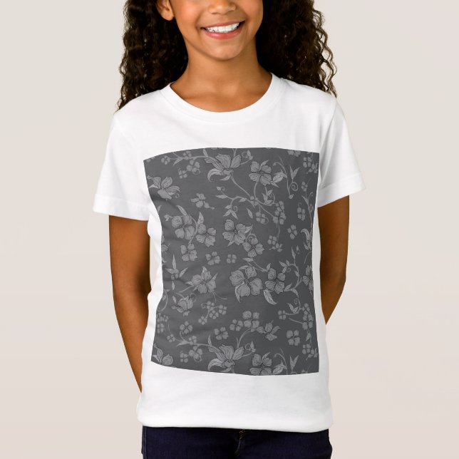 Camiseta Padrão de Flores Sinistras 3 (Frente)