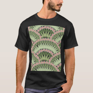 Camiseta Padrão de Flores Tropicais Pintadas À Mão
