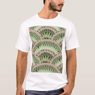 Camiseta Padrão de Flores Tropicais Pintadas À Mão