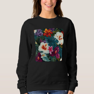 Camiseta Padrão de Folha de Flor Tropical Havaiana Férias n