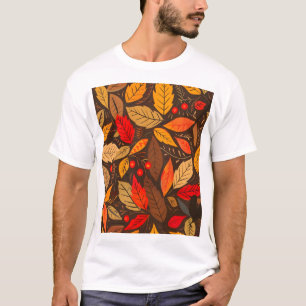 Camiseta Padrão de Folha de Folha Estética