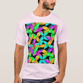 Camiseta Padrão de Folha Neonscape