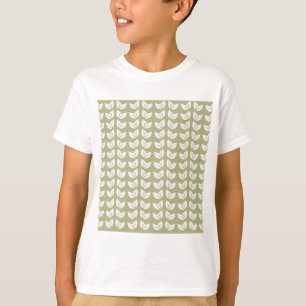 Camiseta Padrão de Folha Y2K da Imagem Retroativa Verde