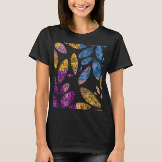 Camiseta Padrão de Folhagem Botânica Colorida