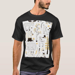 Camiseta Padrão de Folhas de Árvores do outono