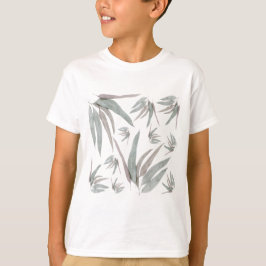 Camiseta Padrão de Folhas de Eucalipto