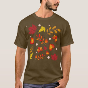 Camiseta Padrão de Folhas de outono