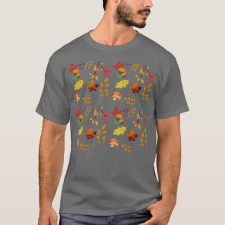 Camiseta Padrão de Folhas de outono