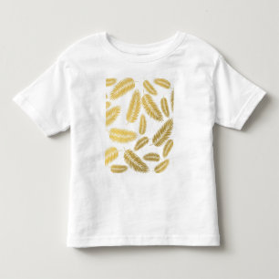 Camiseta Padrão de Folhas de Palmeira em Ouro Falso